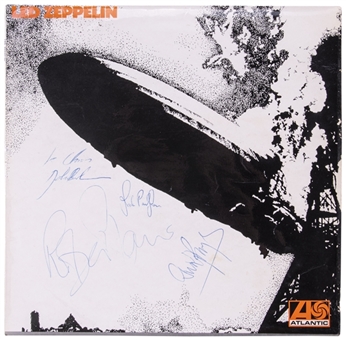 Led Zeppelin Group Signed "Led Zeppelin" Album With All 4 Signatures Including Jimmy Page, Robert Plant, John Bonham & John Paul Jones (Beckett)